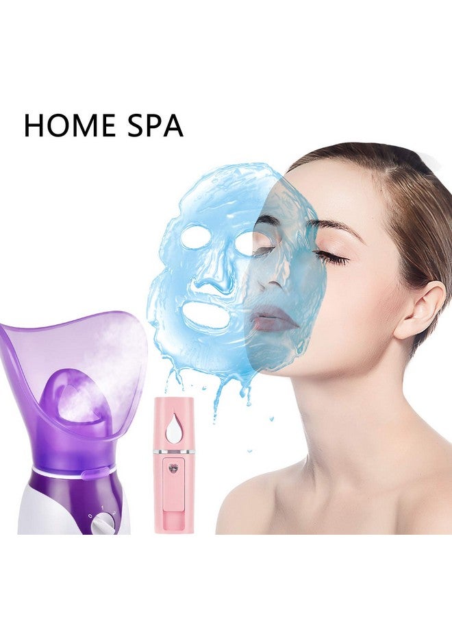 Facial Steamer For Face Nano Facial Mister Sprayer Set Face Steamer For Facial Deep Cleaning Portable Mini Face Steamer For Clogged Pore Sinuses (Include Blackhead Remover Kit Brush)