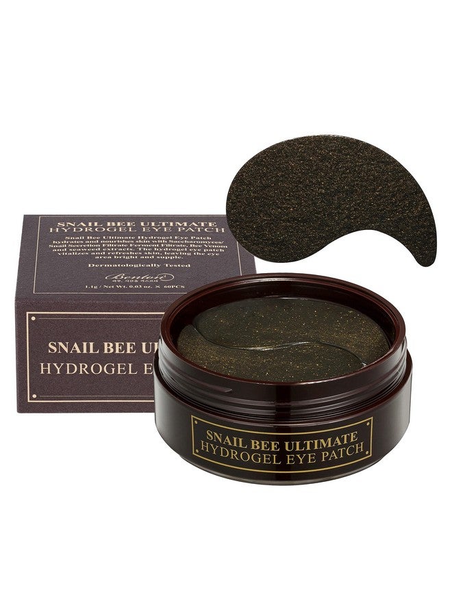 Snail Bee Ultimate Hydrogel Eye Patch (60Pcs) Hydrating Eye Patches Snail Mucin Eye Patches Reusable Eye Patches Cooling Eye Patches