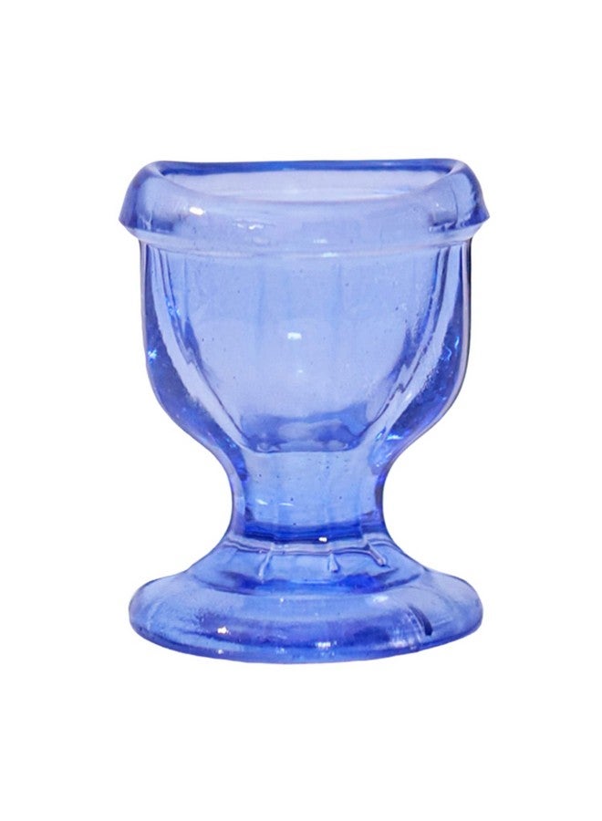Glass Eye Wash Cup For Keep Your Eyes Clean And Healthy Soothing Relief From Allergens Irritants Makeup Dust Dry Eyes Eye Shaped Rim Snug Fit Set Of 2 (Blue)