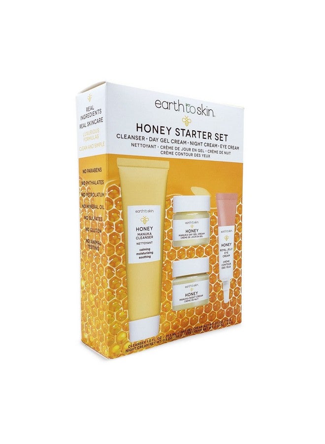Facial Care Starter Set: Manuka Honey Cleanser (1.0 Fl Oz) Day Gel Cream (0.5 Fl Oz) Night Cream (0.5 Fl Oz) And Royel Jelly Eye Cream (0.23 Fl Oz)