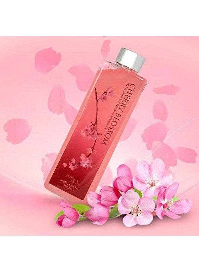 Deluxe Cherry Blossom Relaxing Spa Basket For Women: Indulge Bath Set Home Spa Package In A Wooden Curio