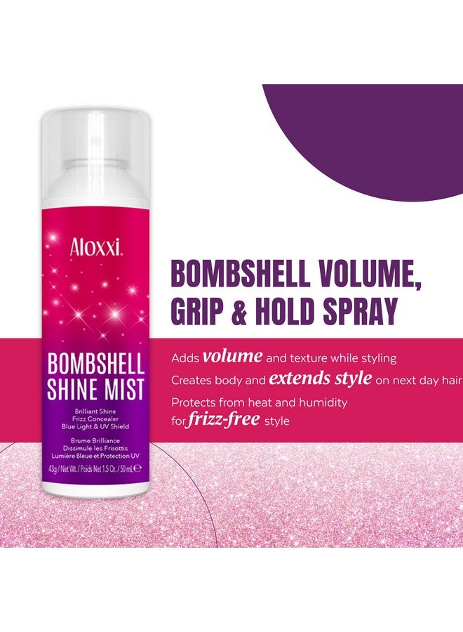 Bombshell 4Piece Travel Kit To Provide Texture And Shine 10 Antioxidants Reduce Dry Time And Strengthens Hair To Restore Volume 1 Of Each: Shampoo Conditioner Shine Mist Hairspray