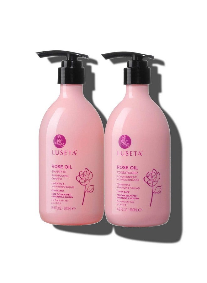 Luseta Rose Oil Shampoo And Conditioner For Volumizing & Hydrating Color Safe Glutenfree Sulfatefree Parabenfree Cruelty Free And Vegan