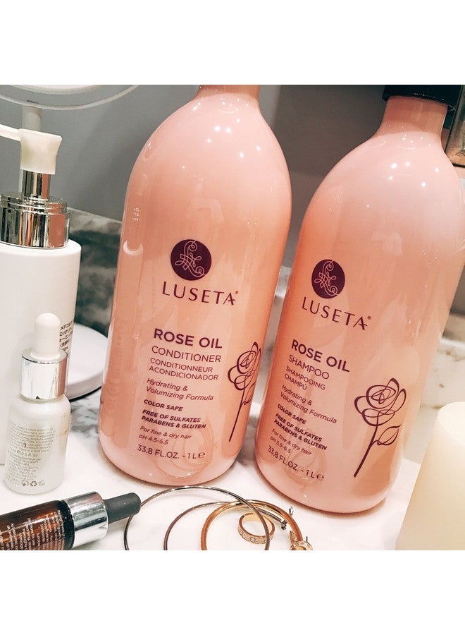 Luseta Rose Oil Shampoo And Conditioner Set For Fine And Dry Hair 2X33.8Oz