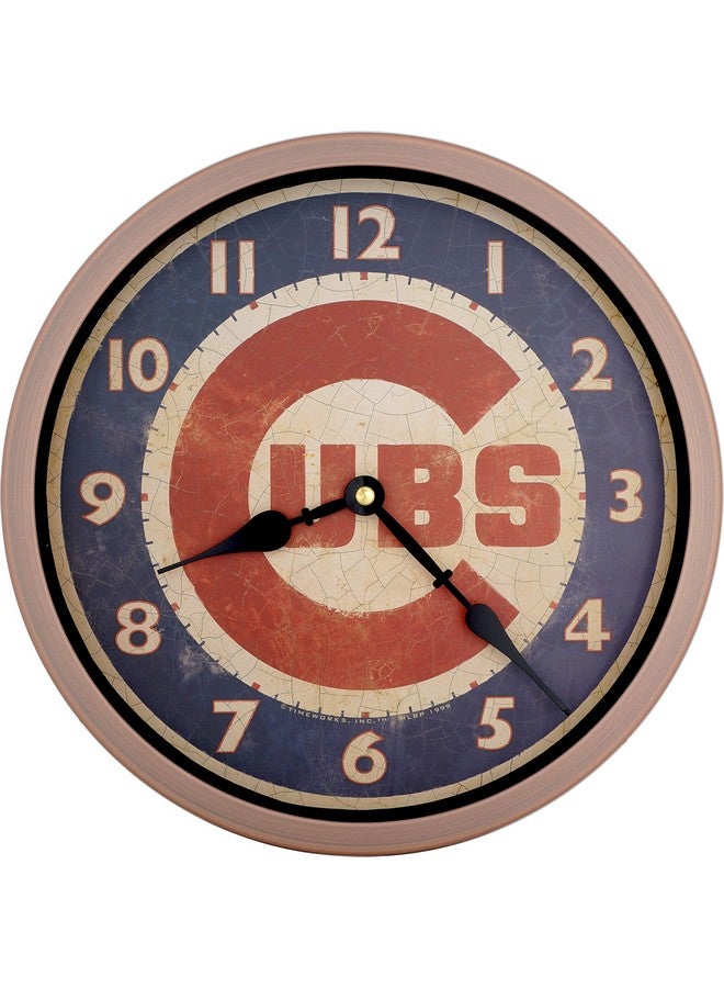 12 Inch Vintage Brushed Design Baseball Wall Clock Silent Non Ticking Quiet Sweep Movement Home Decor. (Wm12Cubrc Retro Copper)
