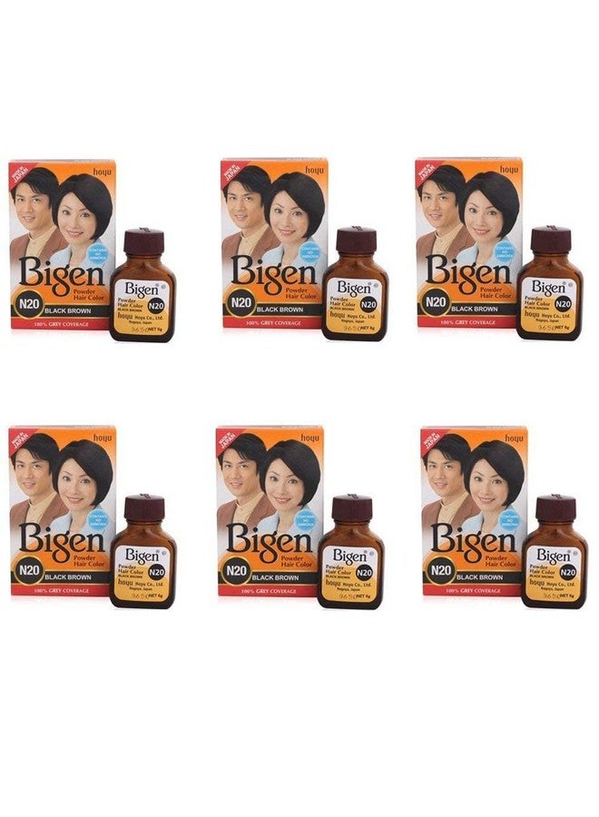 Powder Hair Color Black Brown N20 Pack Of 6 (Combo Set)