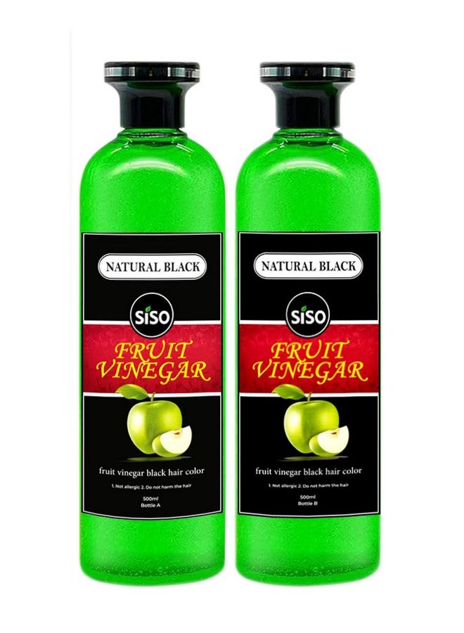 Fruit Vinegar Hair Color Natural Black Color Dye For Hair Care Natural Ammonia Free Color Dye (500Ml X 2) Made In India