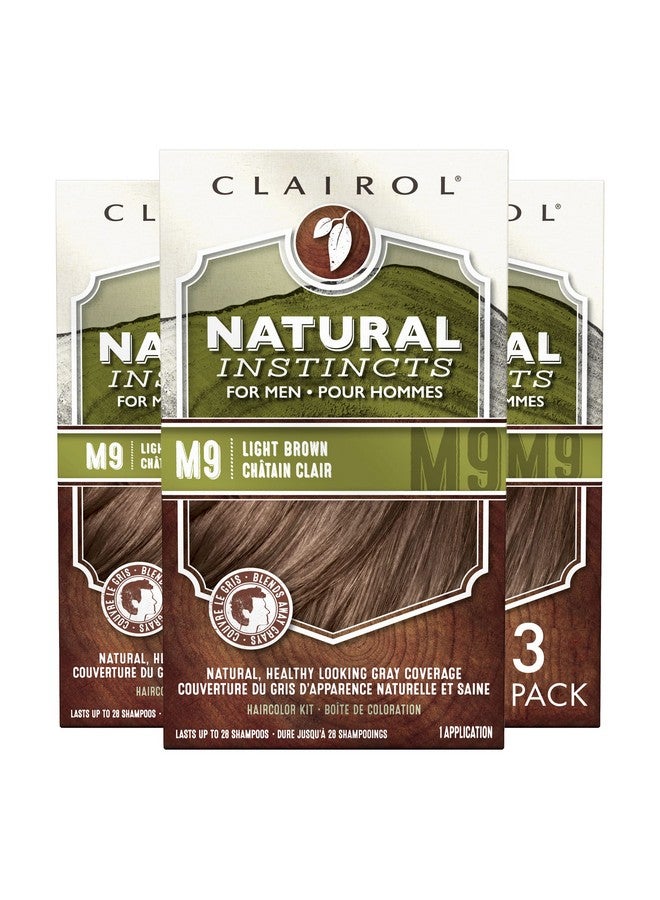 Natural Instincts Semipermanent Hair Dye For Men M9 Light Brown Hair Color Pack Of 3