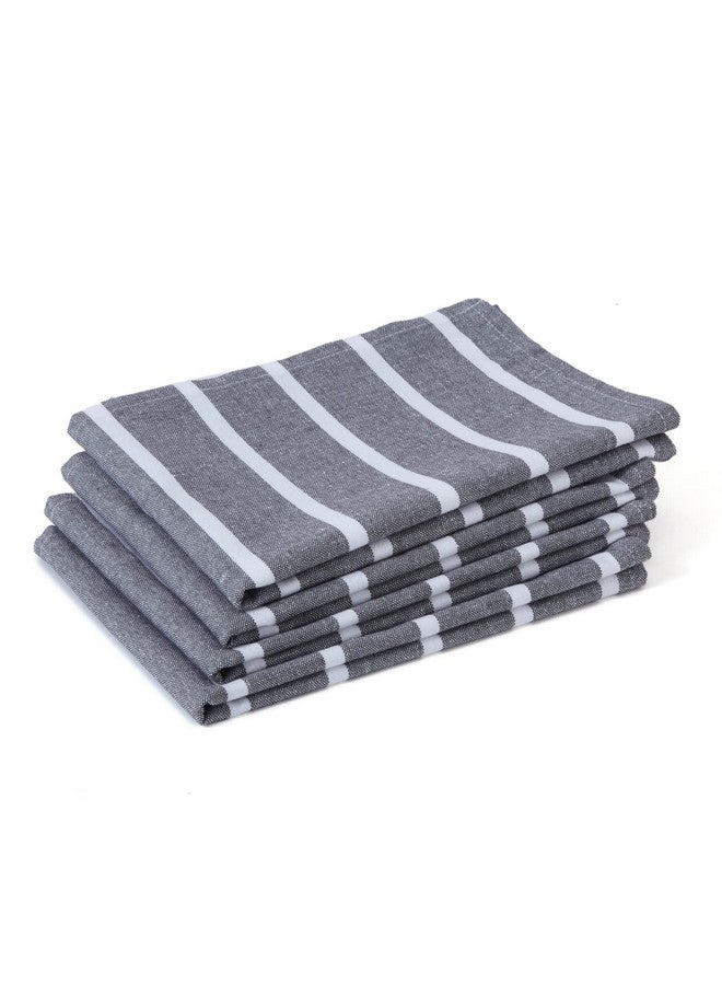 Encasa Homes Antiodour Kitchen Dish Towels 18 X 28 Inch (4 Pc Set) Highly Absorbent Tea Towels For Cleaning & Quick Drying Ecofriendly Cotton Roma Grey Stripes