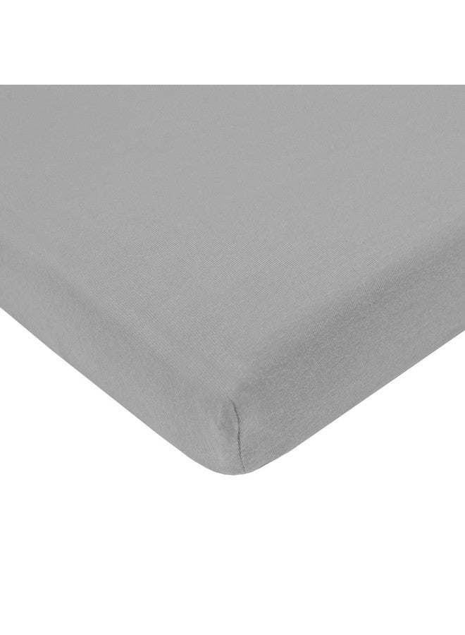 100% Natural Organic Cotton Jersey Knit Fitted Pack N Play Playard Sheet Gray Soft Breathable For Boys And Girls