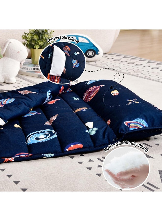 Space Toddler Nap Mat Set With Removable Pillow For Toddler Boys Girls Soft And Lightweight For Daycare Preschool Travel Kindergarten Sleeping Bag Fits Ages 36 Years Space