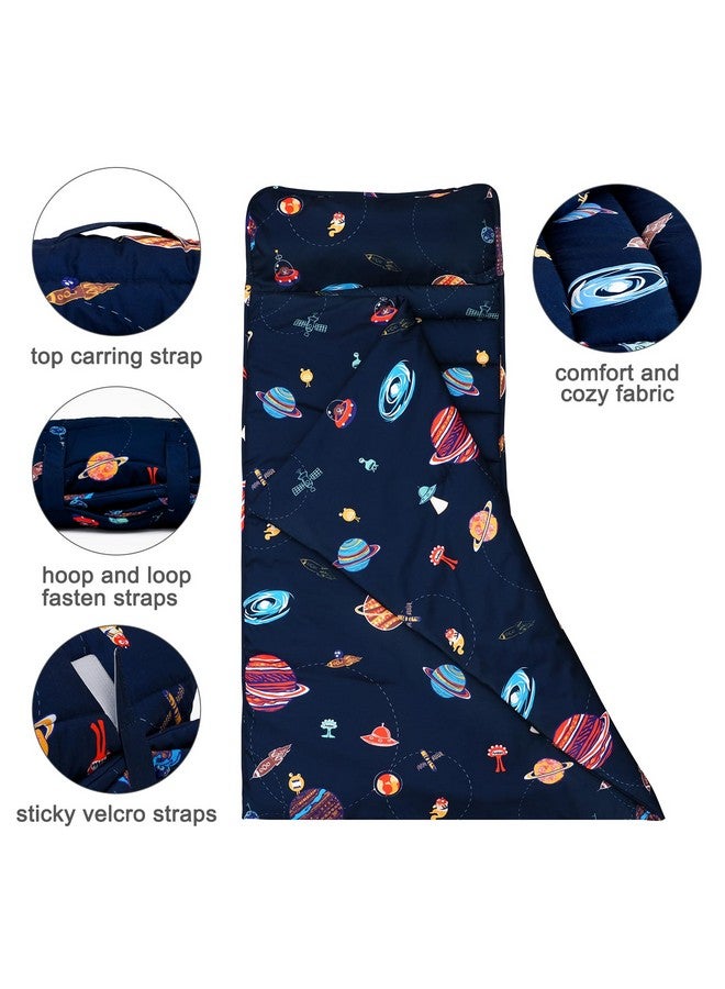 Space Toddler Nap Mat Set With Removable Pillow For Toddler Boys Girls Soft And Lightweight For Daycare Preschool Travel Kindergarten Sleeping Bag Fits Ages 36 Years Space
