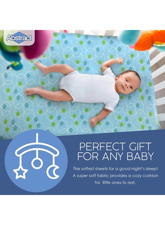 Bassinet Sheets For Baby/Infant Deep Fitted Soft Jersey Knit By Abstract 16 X 32 (Floral Blue)