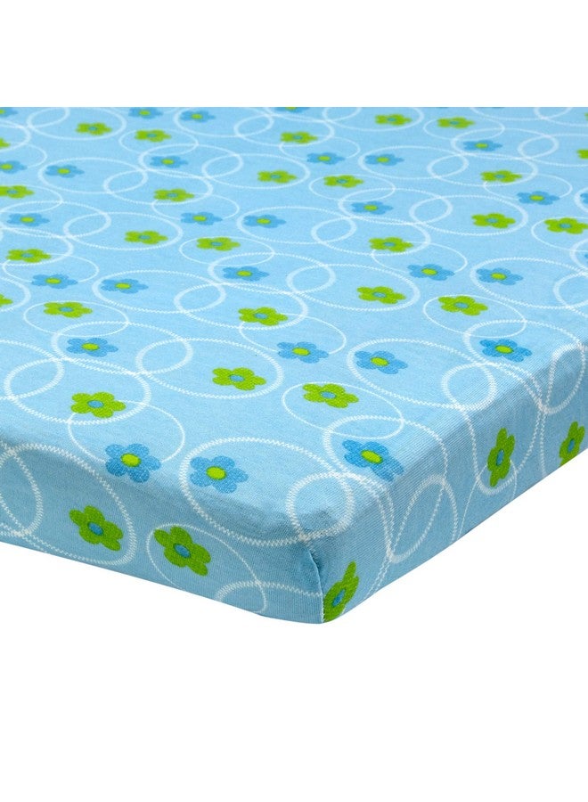 Bassinet Sheets For Baby/Infant Deep Fitted Soft Jersey Knit By Abstract 16 X 32 (Floral Blue)