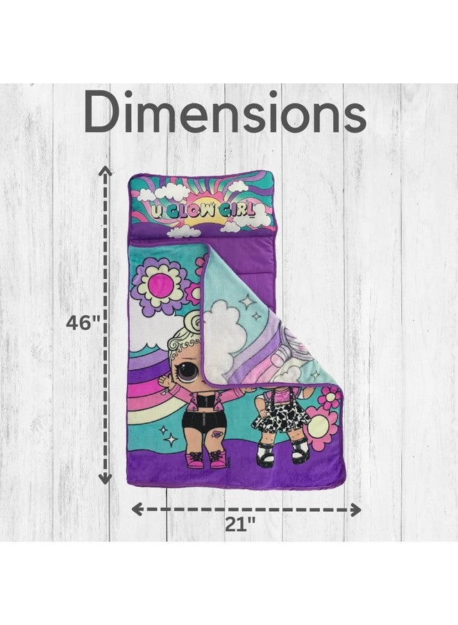 Lol Surprise! 24(W) X 45(L) Soft Toddler Nap Mat With Pillow And Blanket Perfect For Preschool Daycare And Travel (100% Official Licensed Product)