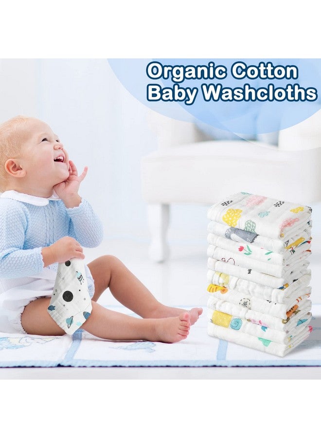 30 Pieces Muslin Baby Washcloths For Newborn 10”X10” Soft Absorbent Muslin Burp Cloths Wash Clothes Baby Face Towels For Toddler Boy Girl Shower Gift Baby Registry