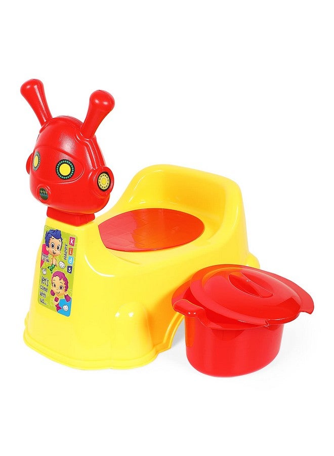 Robot Baby Potty Training Seat Chair For Kids Infant Potty Toilet Chair With Removable Tray & Closing Lid (Yellow)