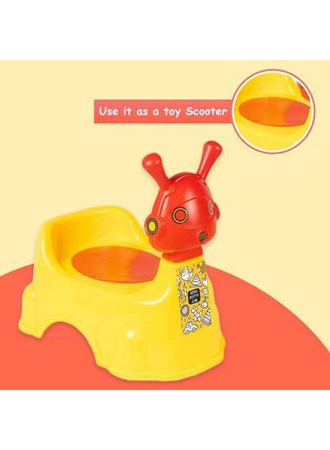 Robot Baby Potty Training Seat Chair For Kids Infant Potty Toilet Chair With Removable Tray & Closing Lid (Yellow)