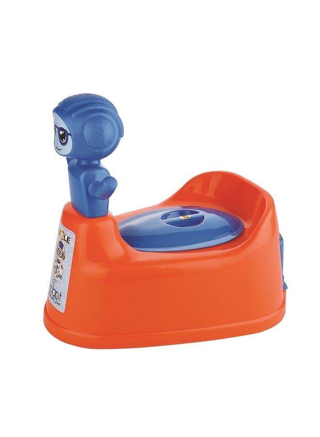 Robot Style Toilet Trainer Baby Potty Seat With Removable Tray & Closing Lid For 624 Month Kids (Orange)