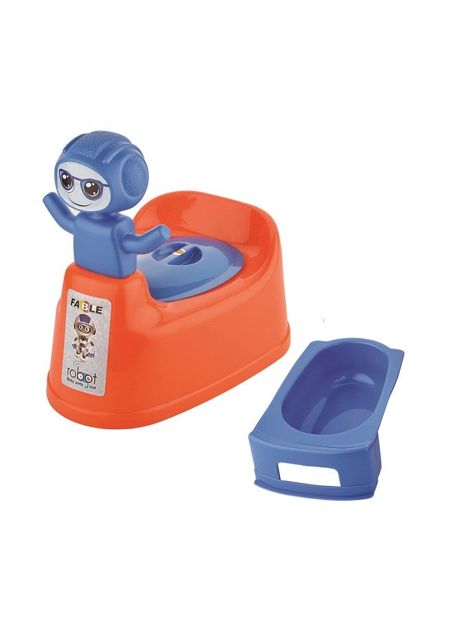 Robot Style Toilet Trainer Baby Potty Seat With Removable Tray & Closing Lid For 624 Month Kids (Orange)