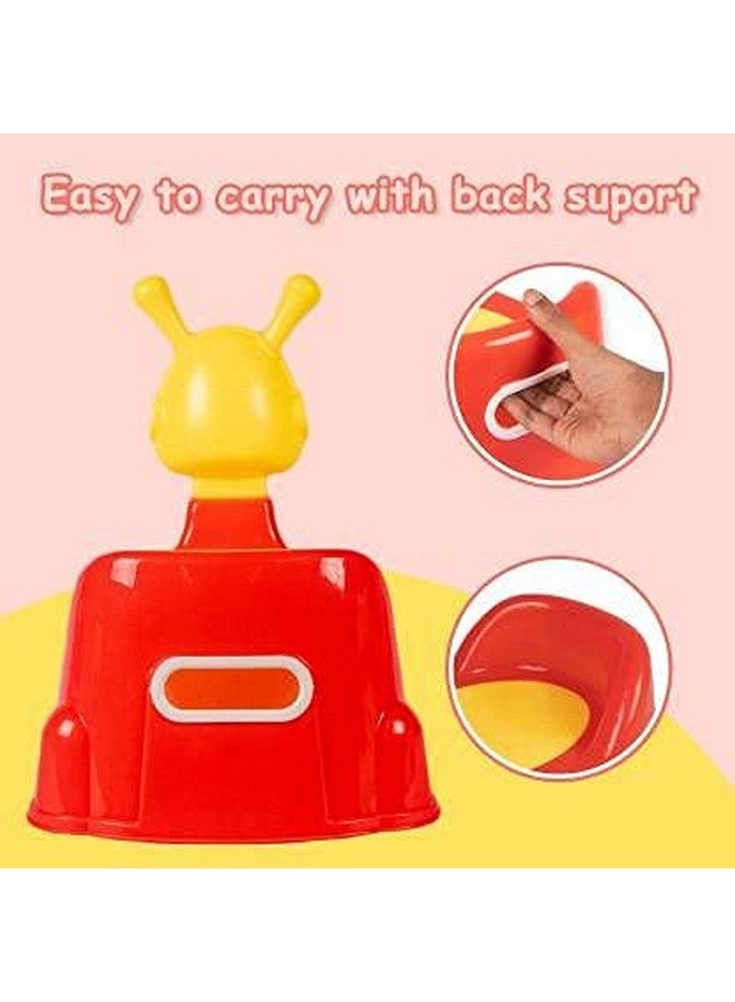 Robot Baby Potty Training Seat Chair For Kids Infant Potty Toilet Chair With Removable Tray & Closing Lid (Red)