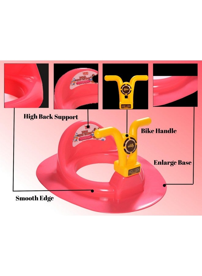 Kids Toilet Trainer Baby Potty Seat With Bike Handle And Back Support Toilet Seat For Western Toilet (Red & Yellow)