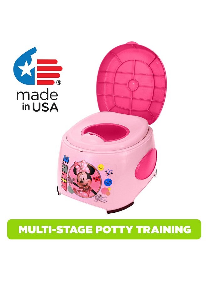 Disney'S Minnie Mouse Made You Smile 3In1 Potty Training System For Toilet Training Kids Multistage Potty Training Floor Potty Detachable Potty Ring Step Stooltoilet Seat For Kids&Toddlers