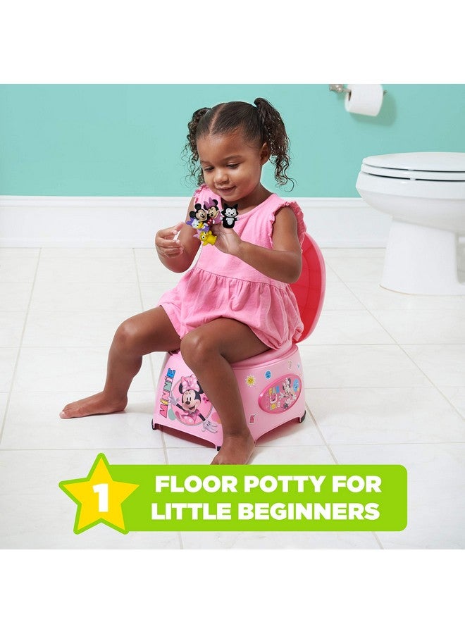 Disney'S Minnie Mouse Made You Smile 3In1 Potty Training System For Toilet Training Kids Multistage Potty Training Floor Potty Detachable Potty Ring Step Stooltoilet Seat For Kids&Toddlers