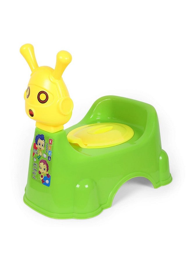 Robot Baby Potty Training Seat Chair For Kids Infant Potty Toilet Chair With Removable Tray & Closing Lid (Green)