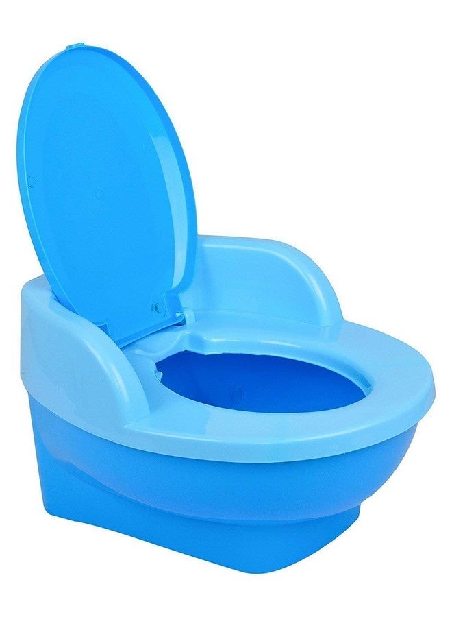 Baby Toilet Training Potty Seat With Upper Closing Lid And Removable Bowl (Blue)