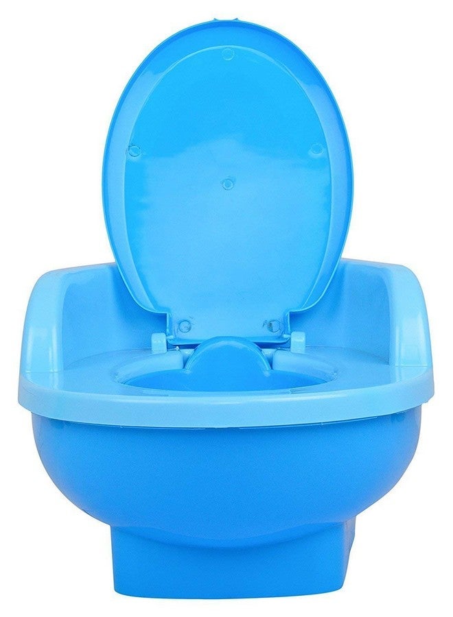 Baby Toilet Training Potty Seat With Upper Closing Lid And Removable Bowl (Blue)