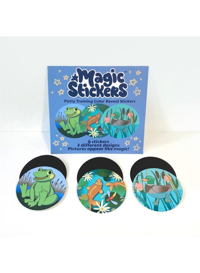 New! Colorchanging Magic Stickers Potty Training Seat By Potty Watch Easy & Fun Toilet Training With Interactive & 6 Reusable Color Changing Stickers Included! (Pond Magic Reveal Stickers)