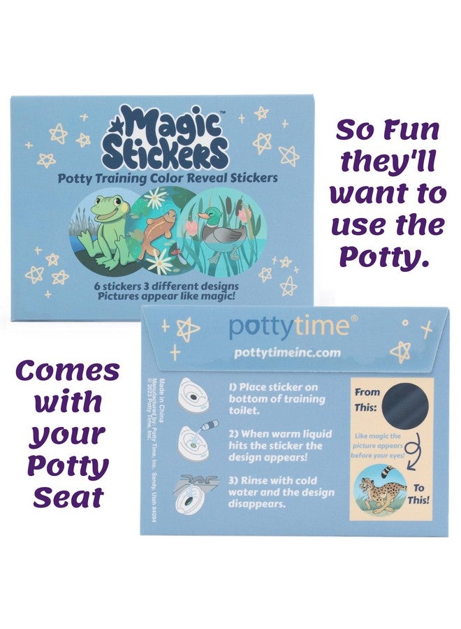New! Colorchanging Magic Stickers Potty Training Seat By Potty Watch Easy & Fun Toilet Training With Interactive & 6 Reusable Color Changing Stickers Included! (Pond Magic Reveal Stickers)