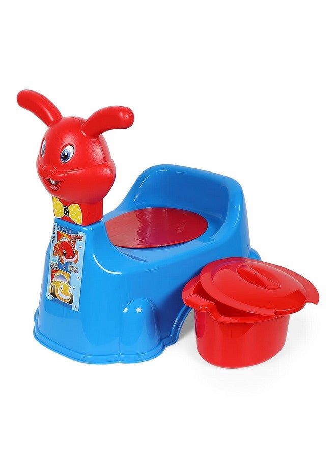 Rabbit Baby Potty Training Seat Chair For Kids Infant Potty Toilet Chair With Removable Tray & Closing Lid (Blue)