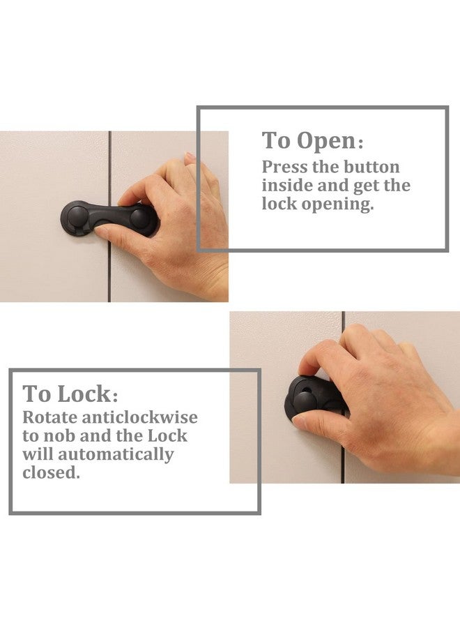 Cabinet Locks For Babies And Child Safety 4 Pack Childproof Latches With Adhesive For Drawer Cupboards Closet And Pantry Door Baby Proofing Fridge Lock For Protecting Kids Toddlers And Infants