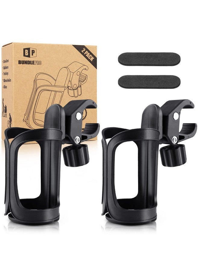 Pack Of 2 Pram Cup Holderuniversal Stroller Cup Holdersadjustable Pushchair Bottle Organizer For Bikes Trolleyswalkers And Wheelchairs