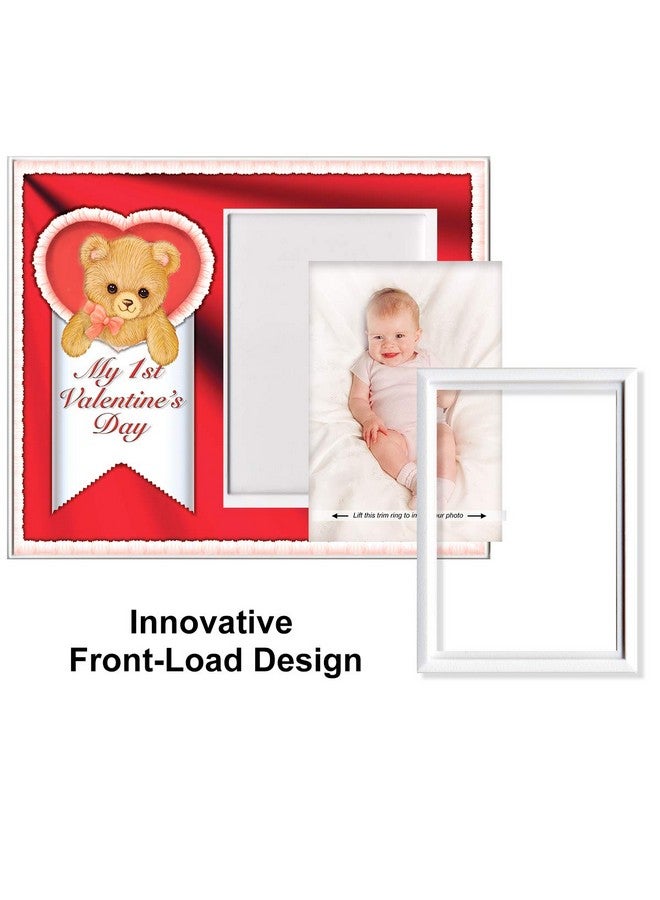 My First Valentines Day Picture Frame Baby Valentines Day Gift 1St Valentines Day Colorful Nursery Decor Size 8.25 X 7 Holds 3.5 X 5 Photo Cute Bear In Red