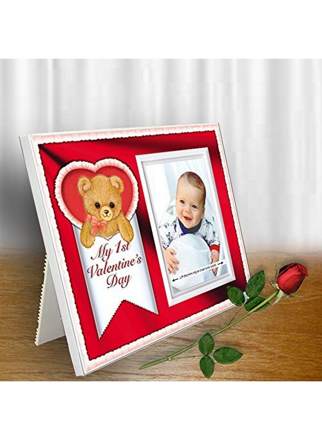 My First Valentines Day Picture Frame Baby Valentines Day Gift 1St Valentines Day Colorful Nursery Decor Size 8.25 X 7 Holds 3.5 X 5 Photo Cute Bear In Red