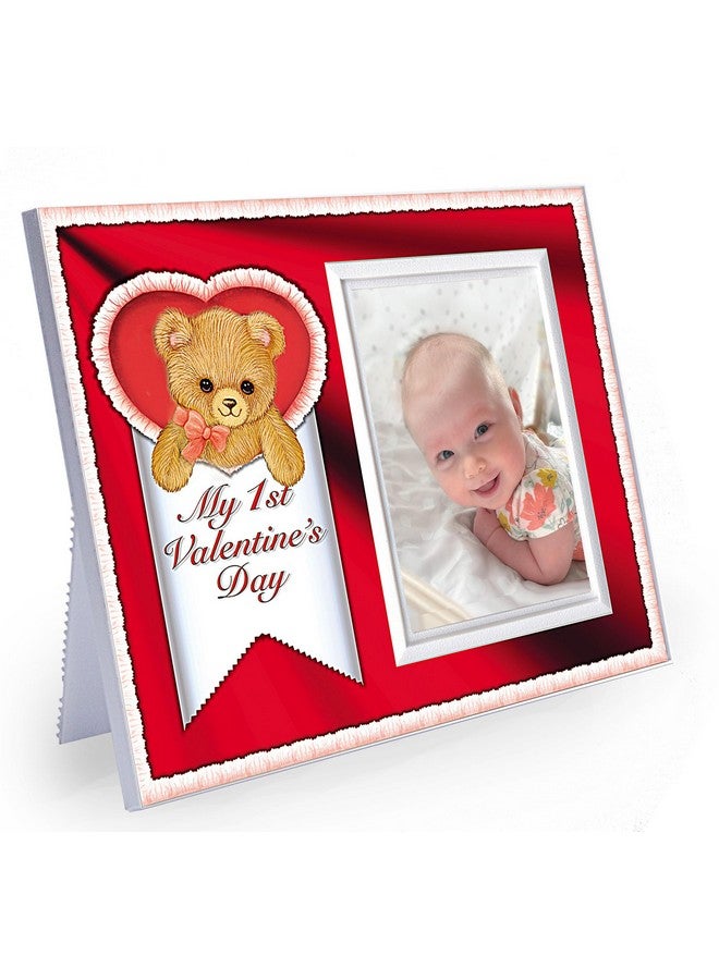 My First Valentines Day Picture Frame Baby Valentines Day Gift 1St Valentines Day Colorful Nursery Decor Size 8.25 X 7 Holds 3.5 X 5 Photo Cute Bear In Red