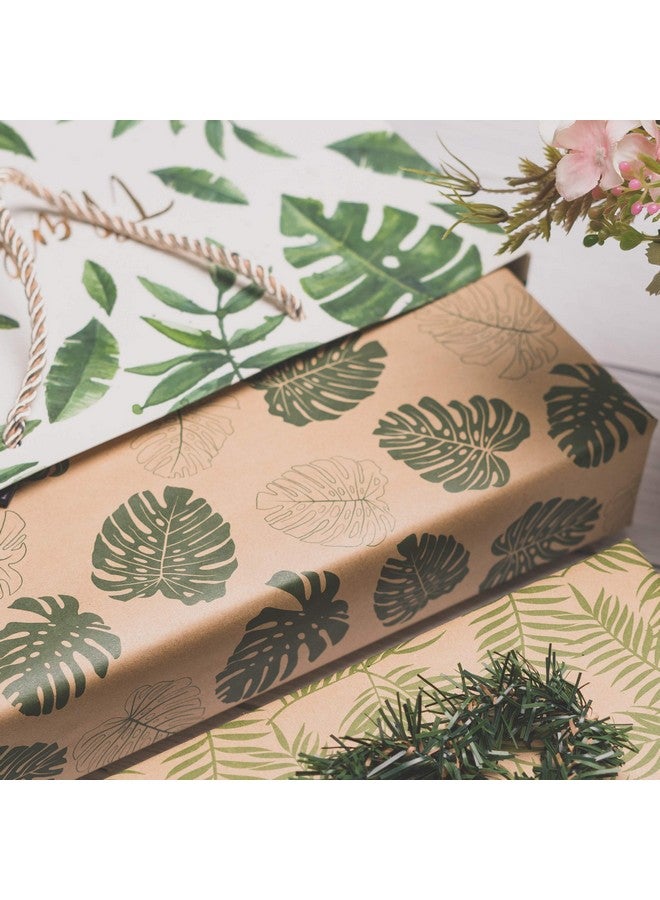 Kraft Wrapping Paper Roll Monstera Design Great For Summer Holiday And Special Occasion Wrap 24 Inches X 100 Feet