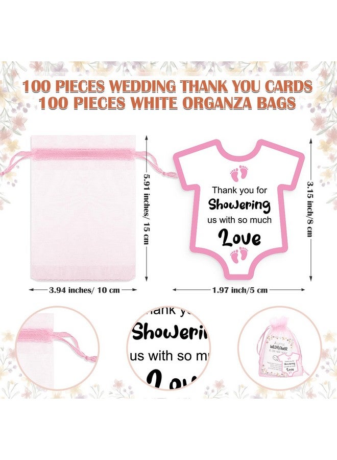 100 Sets Baby Shower Favors Gift Baby In Bloom Baby Shower 100 Wildflower Kraft Seed Packets 100 Baby Shower Favor Tags 100 Organza Bag Self Adhesive Seed Envelopes No Seeds (Pink)