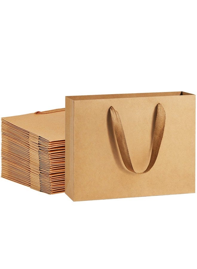 Gift Paper Bags 10.6X3.1X8.3 Gift Bags 50Pcs Heavy Duty Kraft Brown Paper Bags With Handles Soft Cloth Party Favor Bags Shopping Bags Retail Merchandise Bags Wedding Party Gift Bags