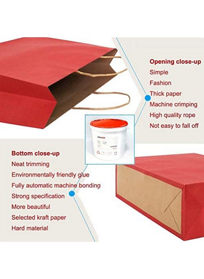 Gift Bags Large Kraft Paper Bags With Handles (12.5 L X 4.7 W X 10.2 H In Red 12 Pcs Horizontal)