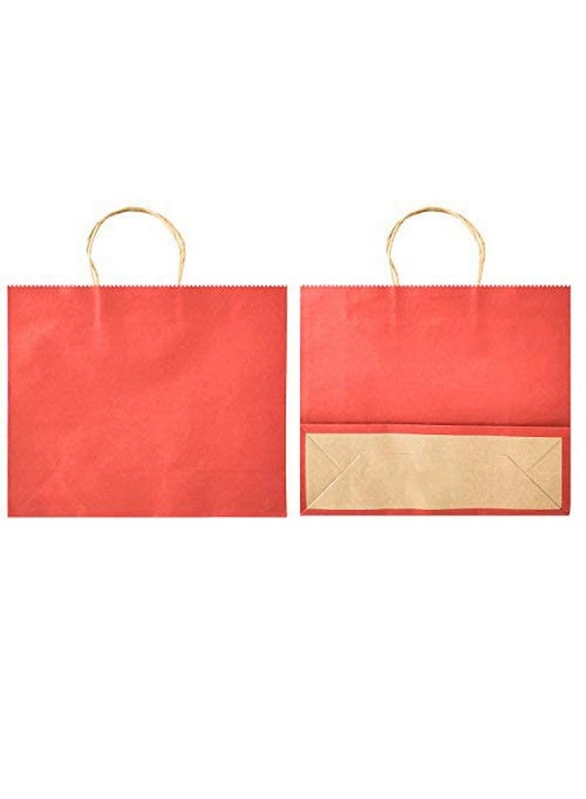 Gift Bags Large Kraft Paper Bags With Handles (12.5 L X 4.7 W X 10.2 H In Red 12 Pcs Horizontal)