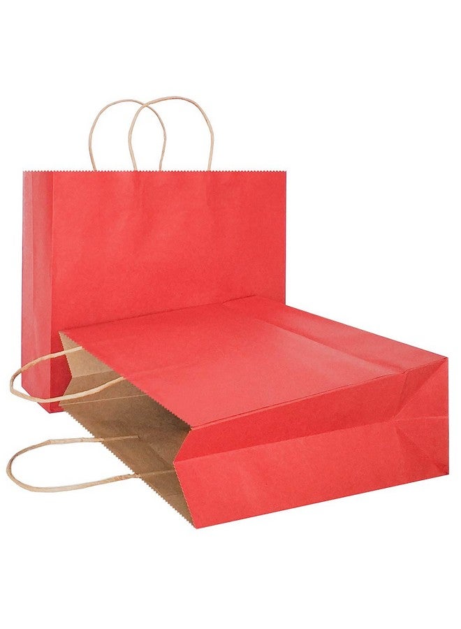 Gift Bags Large Kraft Paper Bags With Handles (12.5 L X 4.7 W X 10.2 H In Red 12 Pcs Horizontal)