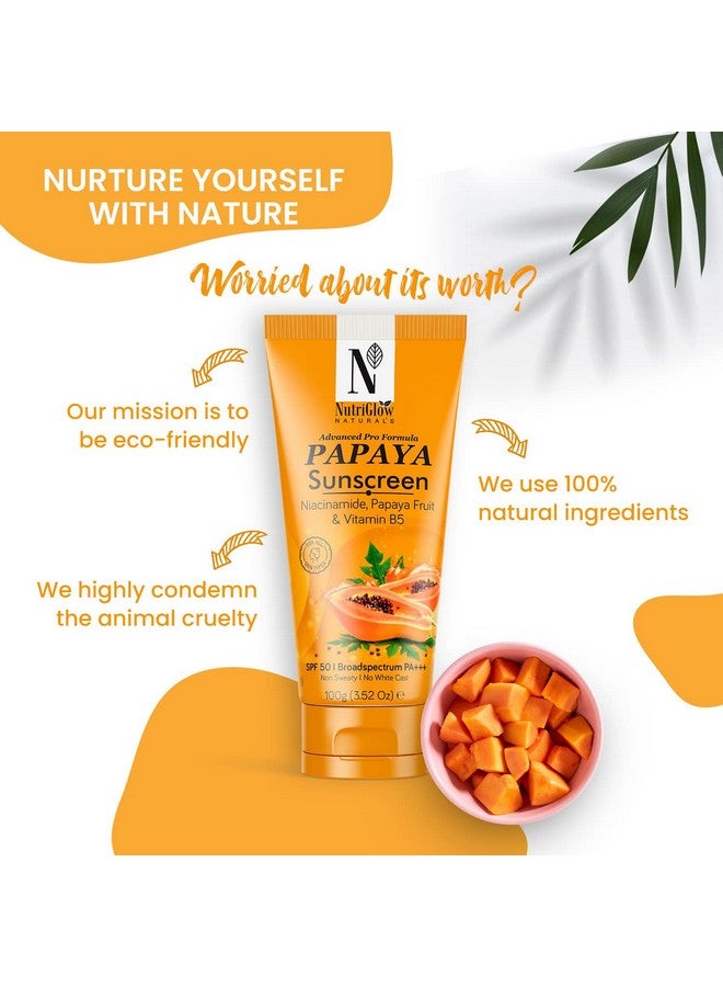 Natural'S Advanced Pro Formula Papaya Sunscreen Spf 50 No White Cast Lightweight For Oily & Dry Skin 3.5Oz