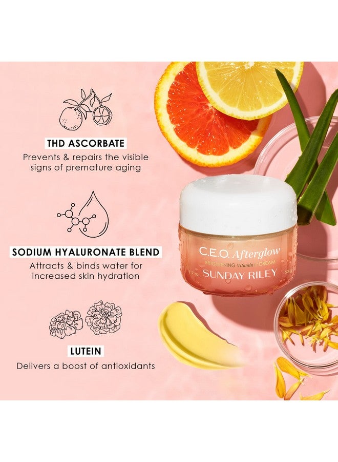 C.E.O. Afterglow Brightening Vitamin C Cream Face Moisturizer 0.5 Oz.