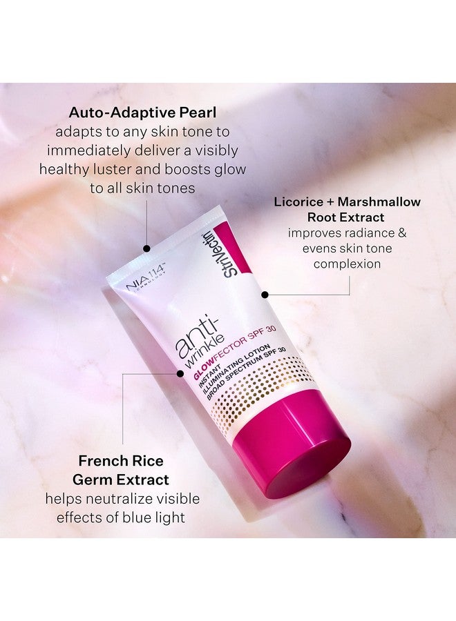 Glowfector Spf 30 Instant Llluminating Lotion Broad Spectrum Boosts Skin Radiance With Uv Protection Argan Oil For Softness And Glow 1 Oz.