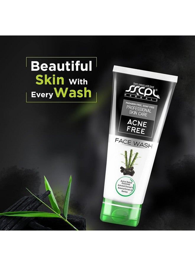 Acne Free Face Wash Enriched With Activated Charcoal Bamboo Extract For Deep Cleansing And Acneprone & Oily Skin (100G*2)