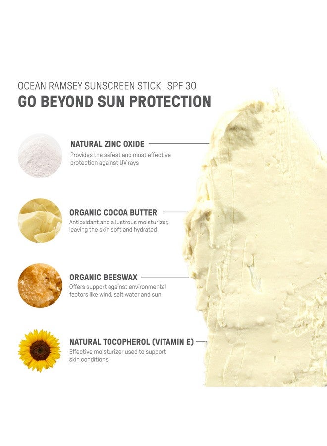 Ocean Ramsey World Reef Day Organic Sunscreen Stick Spf 30 Nonnano Zinc Oxide Reefsafe Crueltyfree Moisturizing Zero Waste Tube 1 Oz